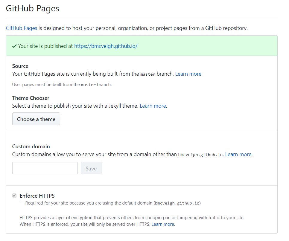 GitHub Pages Site Published